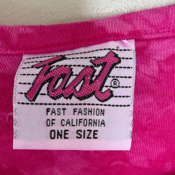 Fast Fashion 100% Cotton Vibrant Fuchsia Long Sleeve Tie Dye Top - Picture 2 of 10